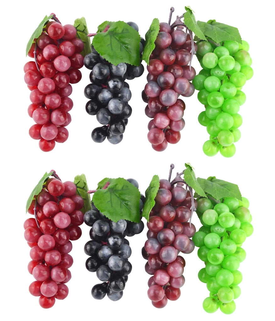 Uva artificiale, 8 pezzi, 6,3 pollici, 4 colori, finitura opaca
