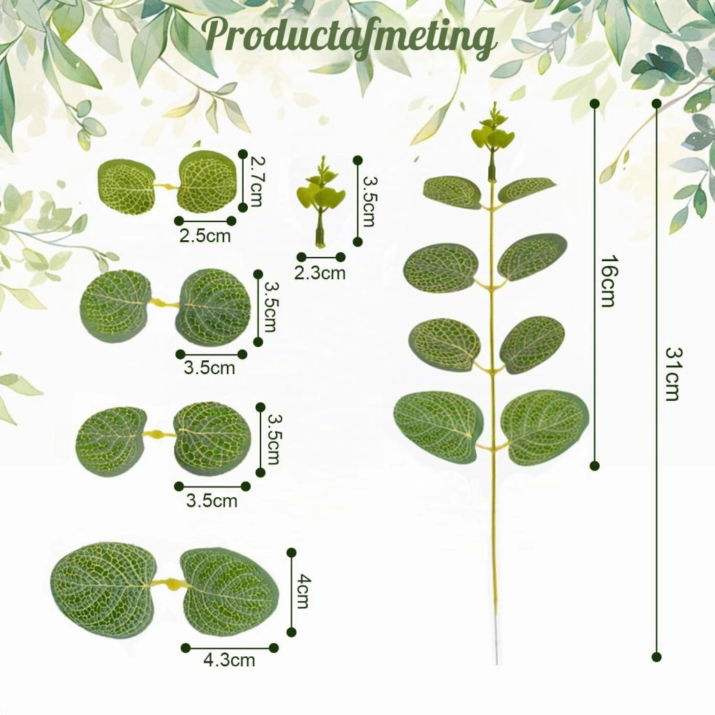 20 steli di eucalipto artificiali, di colore verde, adatti per vasi alti