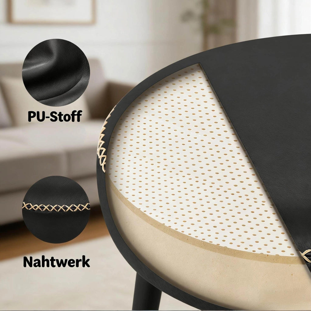 SGABELLO da ufficio girevole regolabile 46-58 cm in metallo e similpelle nera
