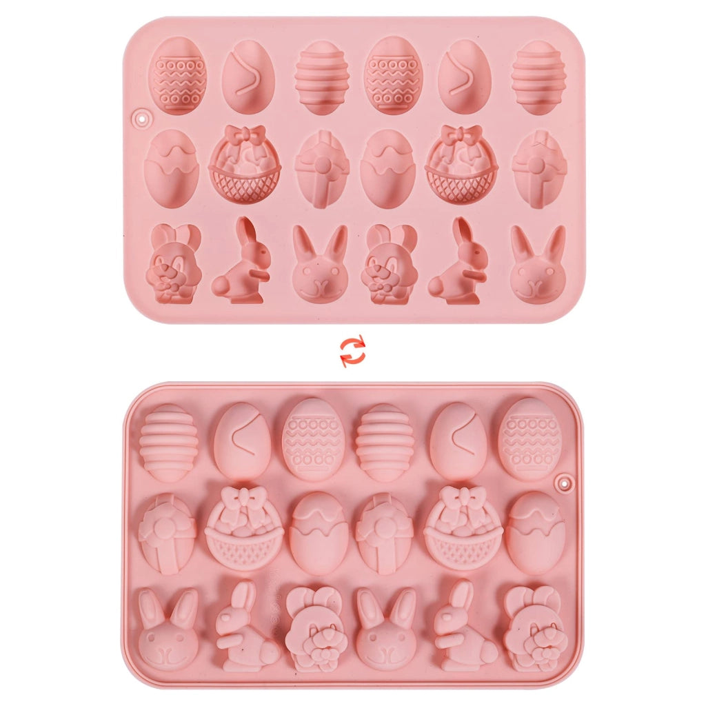 Stampo in silicone per dolci, set da 18 pezzi, colore rosa, senza BPA, dimensioni 12x19 cm