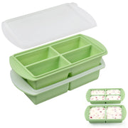 Stampo in silicone per cubetti di ghiaccio, grande, 2 pezzi, con coperchio, con 2+4 scomparti