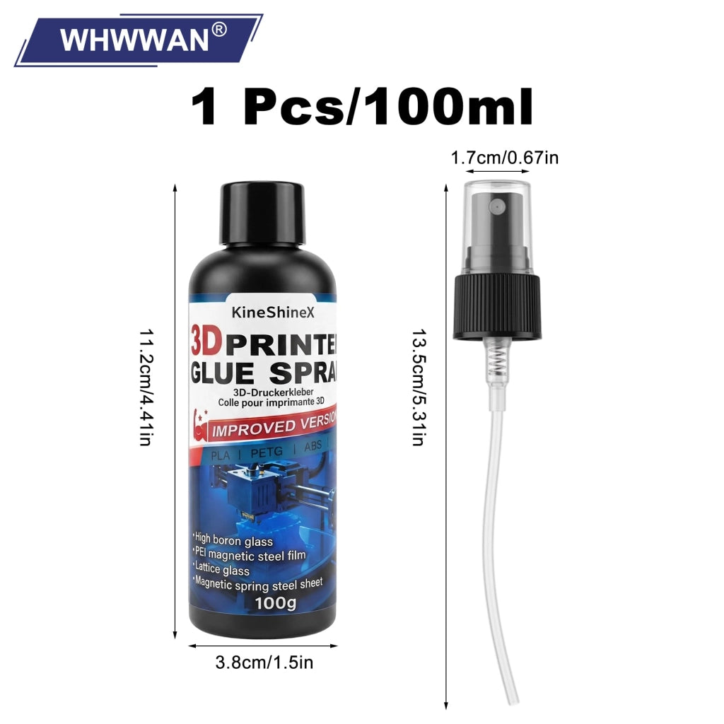 Spray adesivo per stampanti 3D, 100 ml, adesivo per materiali PLA/ABS/PET