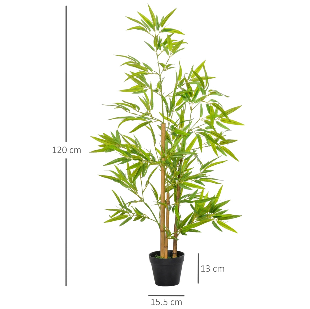 PIANTA artificiale di bambù 120 cm verde in plastica con vaso
