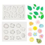 Stampo in silicone a forma di fiore 3D, set da 2 pezzi, composto da margherite e foglie