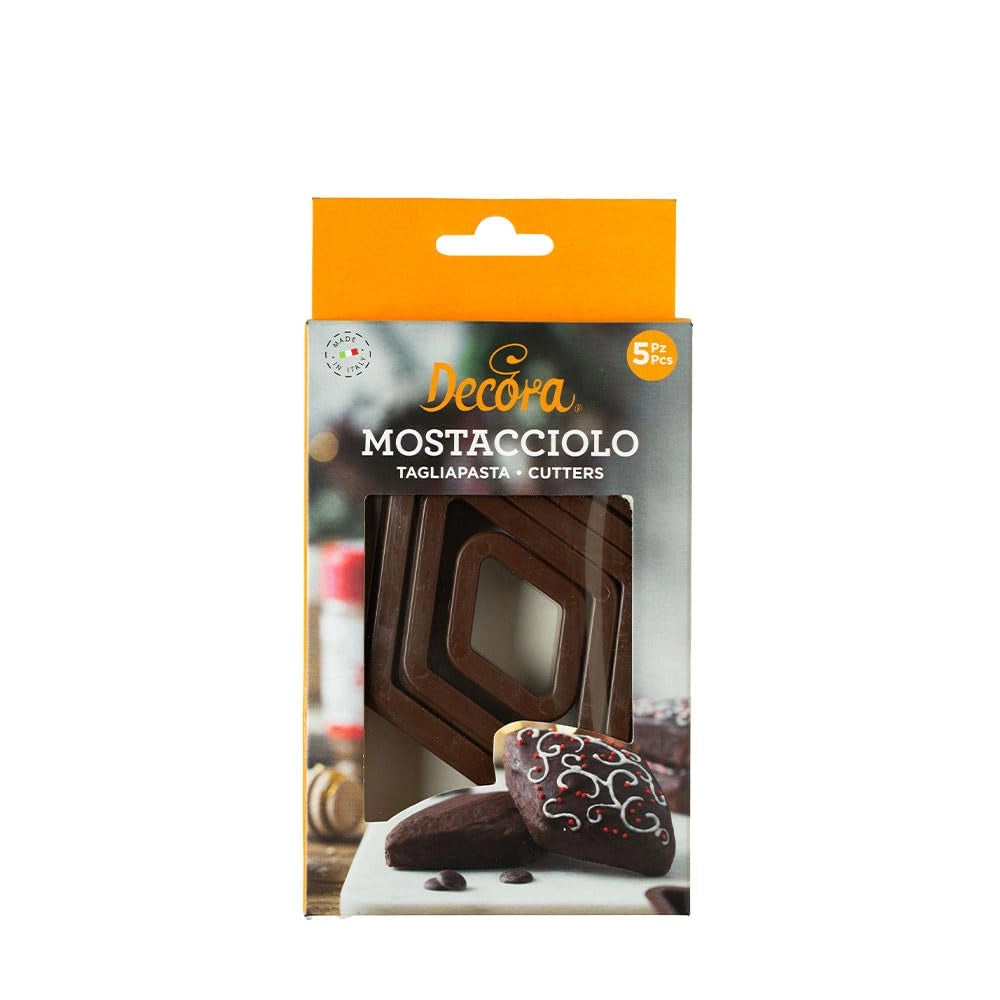 Set di formine per biscotti, 5 pezzi, in plastica, 15 x 9 x 4 cm, colore marrone