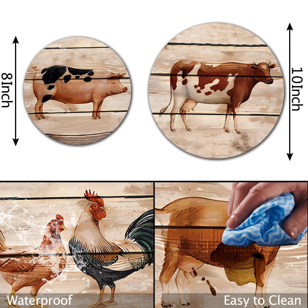 Copri-piano cottura, set da 4, acciaio inossidabile, 20+25 cm, forma rotonda
