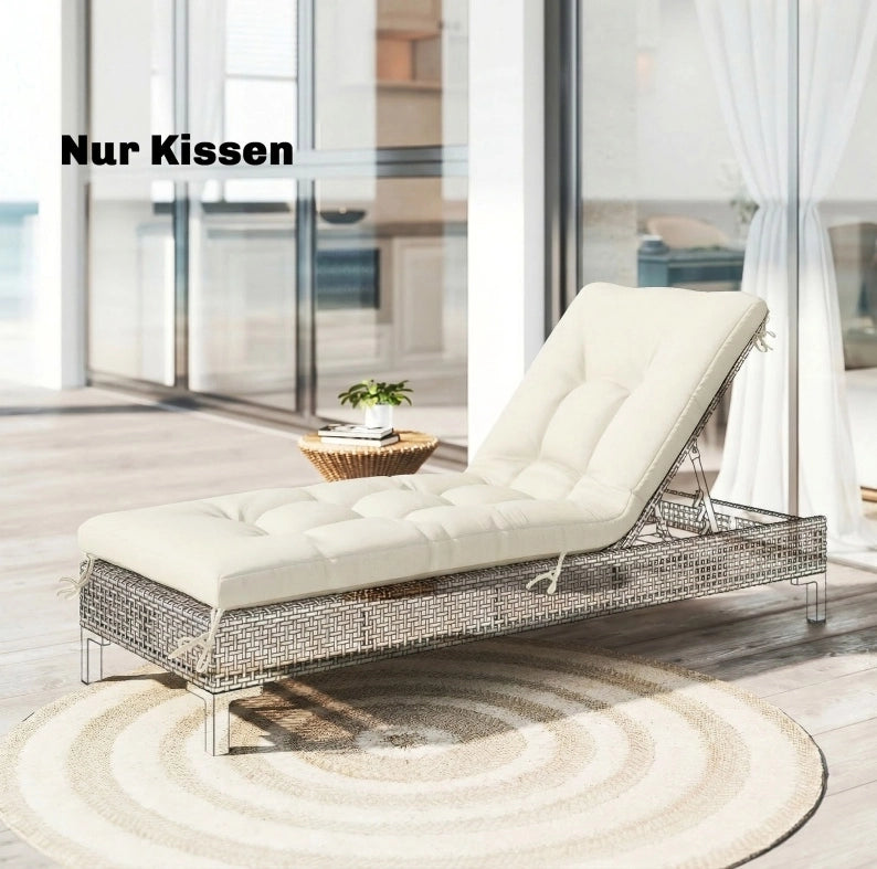 Cuscino per lettino da esterno beige 198 x 65 x 13 cm
