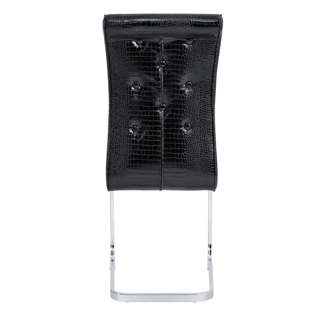 Set di 2 sedie da pranzo nere 42x56x102 cm schienale capitonné