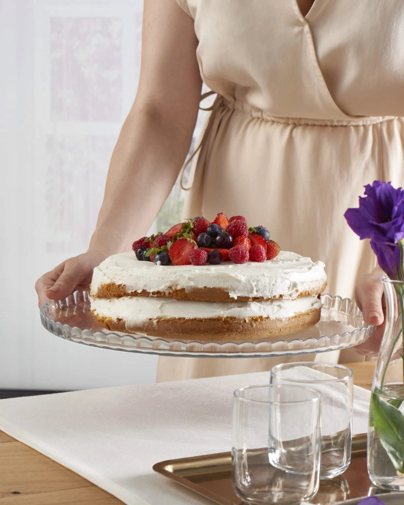 Piatto per dolci, pasticceria, diametro 32,2 cm, vetro, trasparente