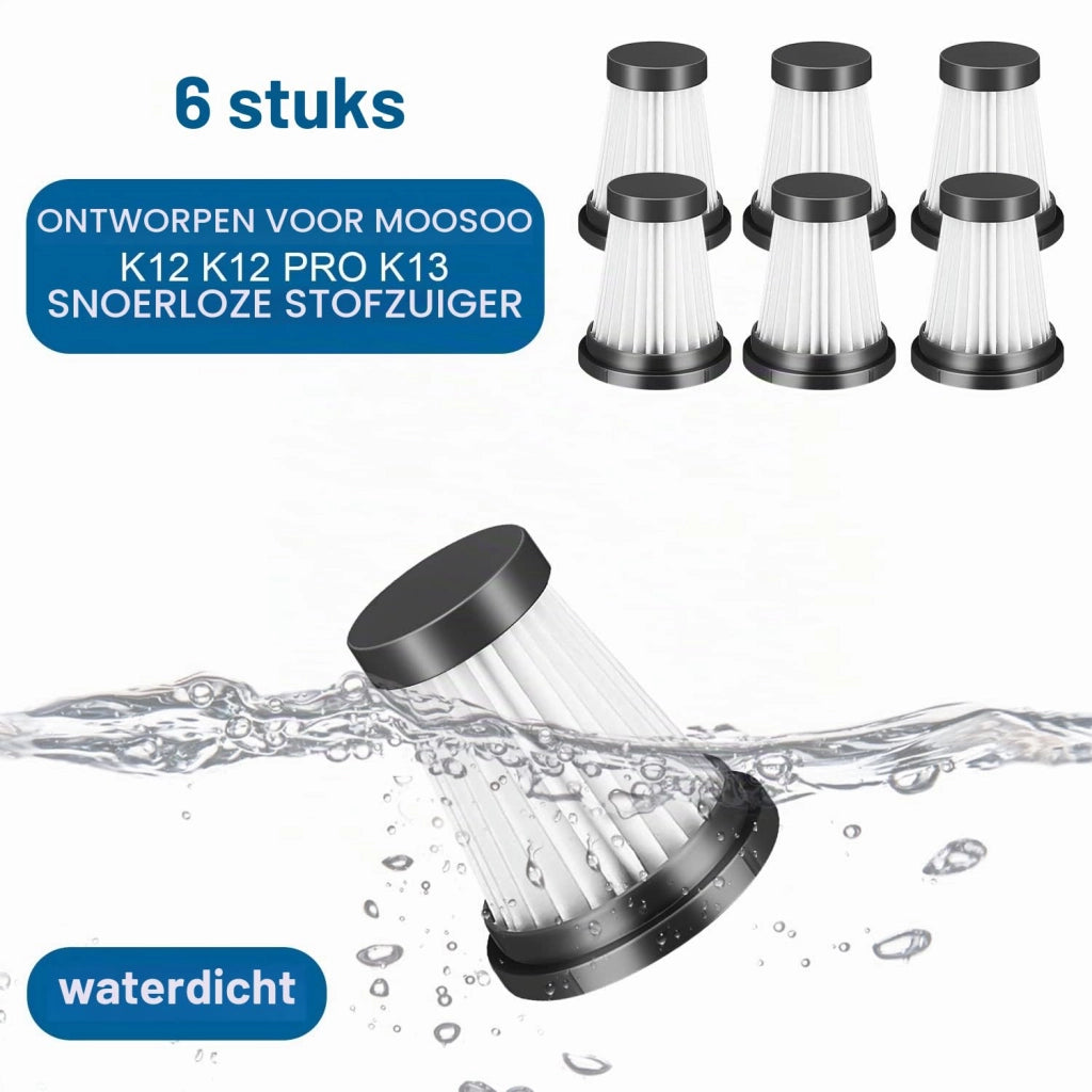 6 filtri HEPA per aspirapolvere MOOSOO K12, K12 Pro, K13