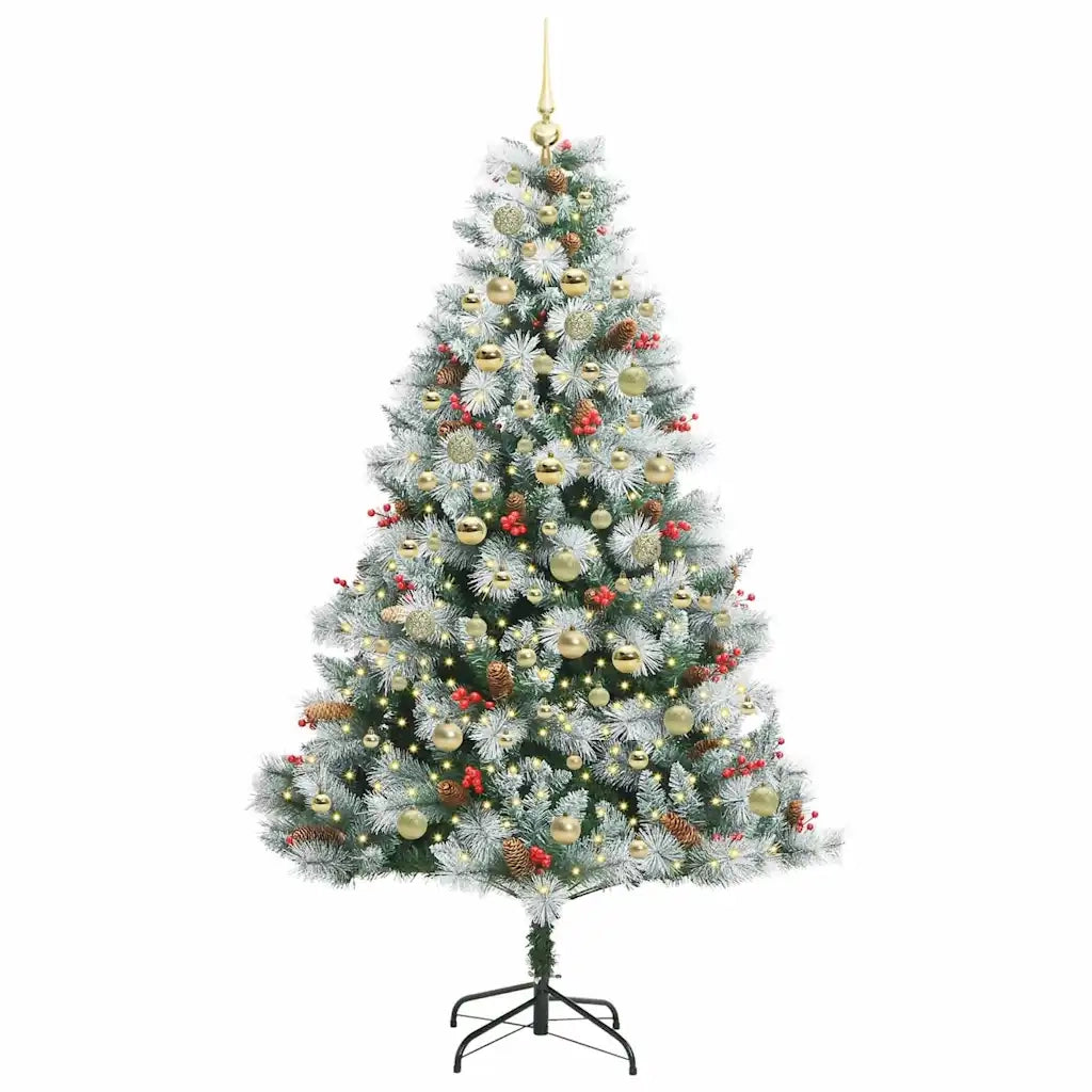 Albero di Natale artificiale Verde e bianco 180 cm 3395183
