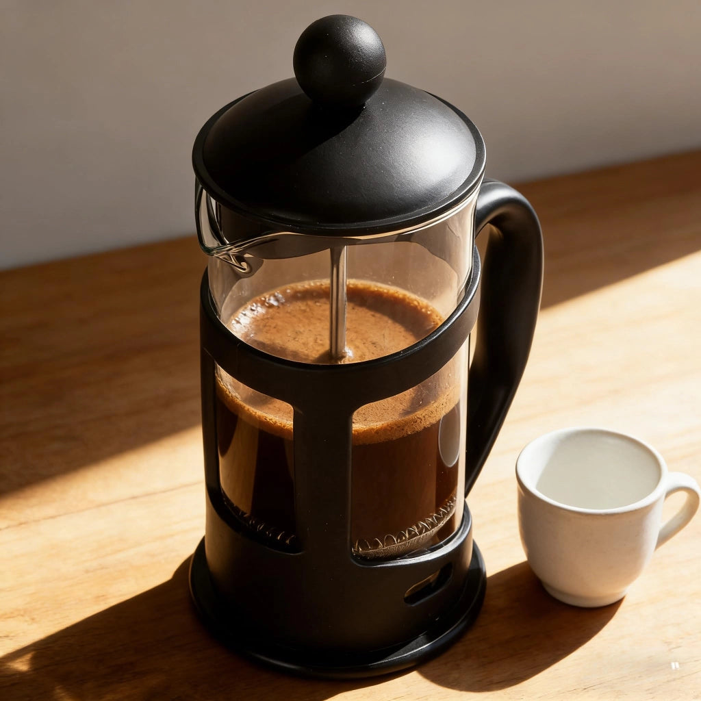 Macchina per preparare caffè e tè con filtro a stantuffo, capacità 350 ml, colore nero