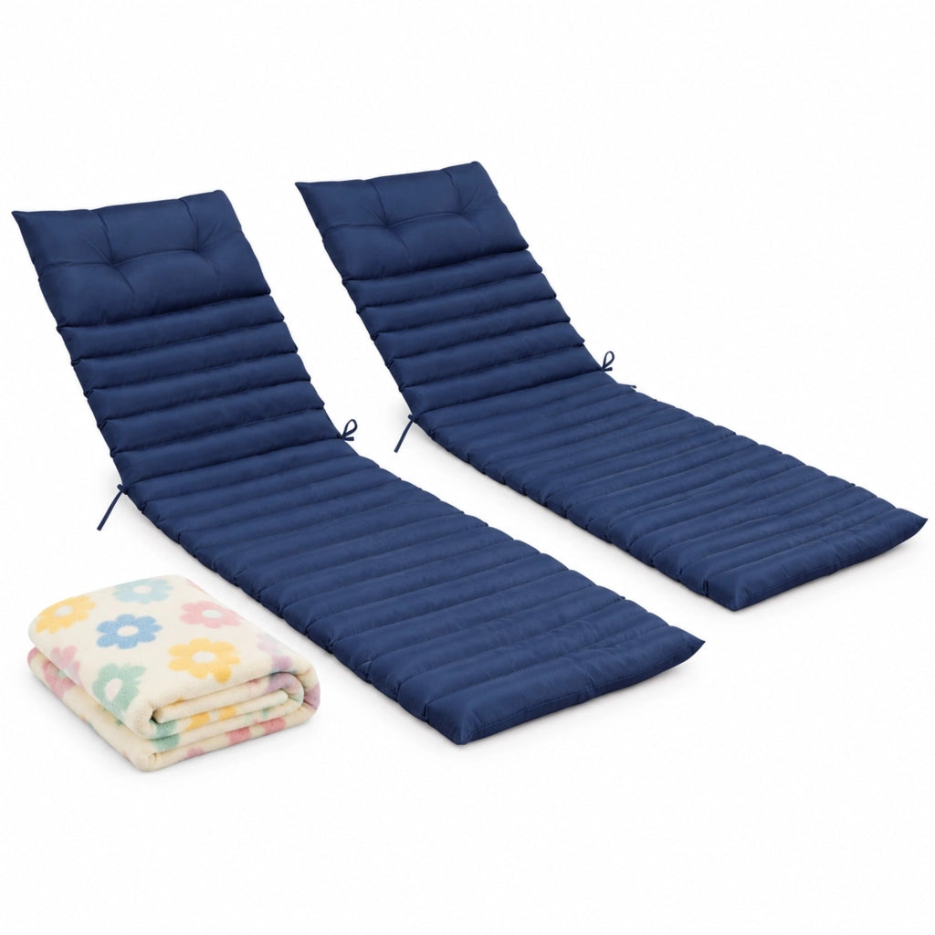Cuscino per sedia a sdraio da esterno in poliestere blu