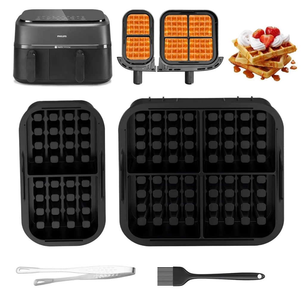 Set di 2 stampi in silicone per waffle, compatibili con Philips Airfryer 3000