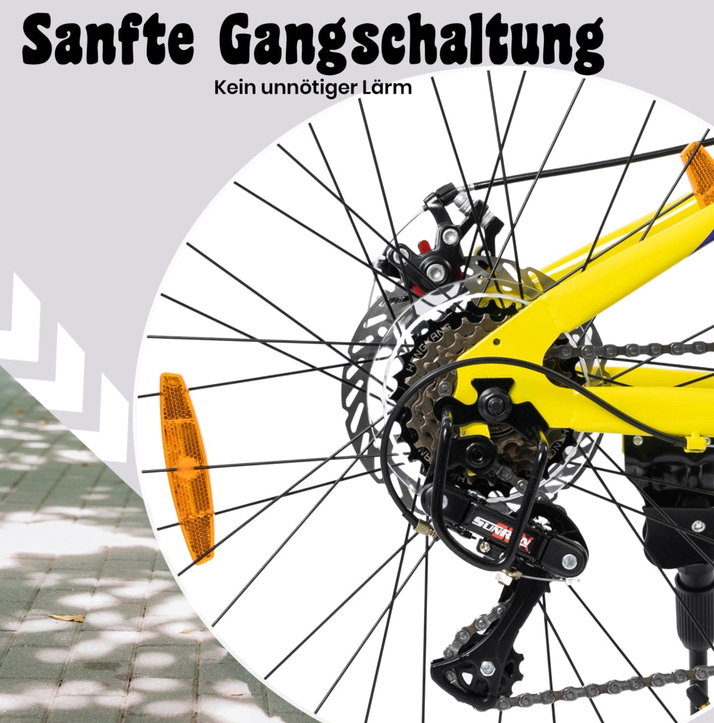 MOUNTAIN BIKE per bambini 61 cm 6 velocità Gialla