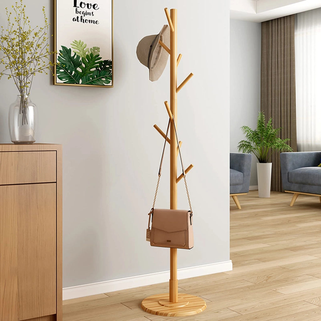 Appendiabiti in legno, design a forma di albero, con 8 ganci, dimensioni 165x35 cm