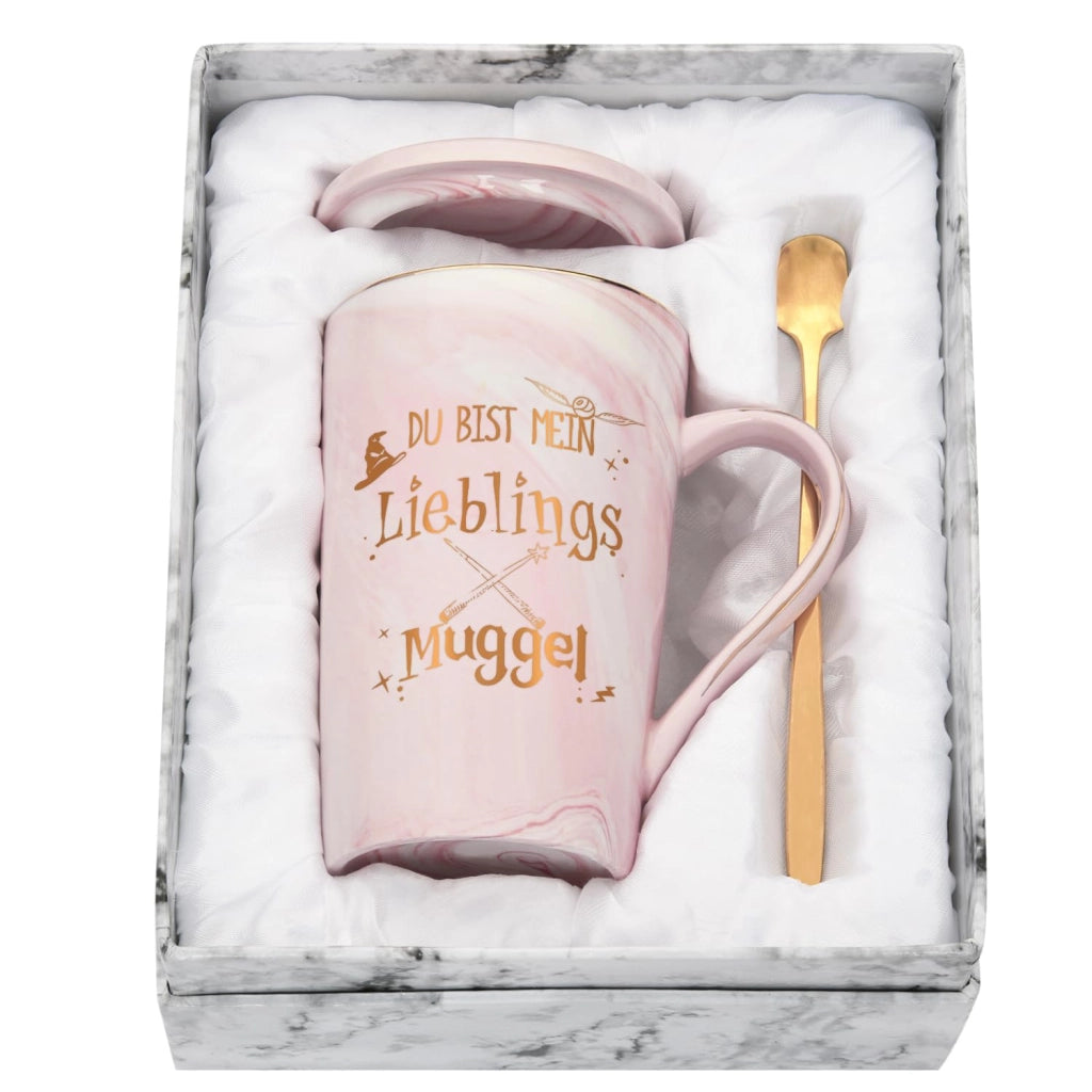 Tazza da caffè con scritta: "Sei il mio Muggle preferito", 400 ml, rosa