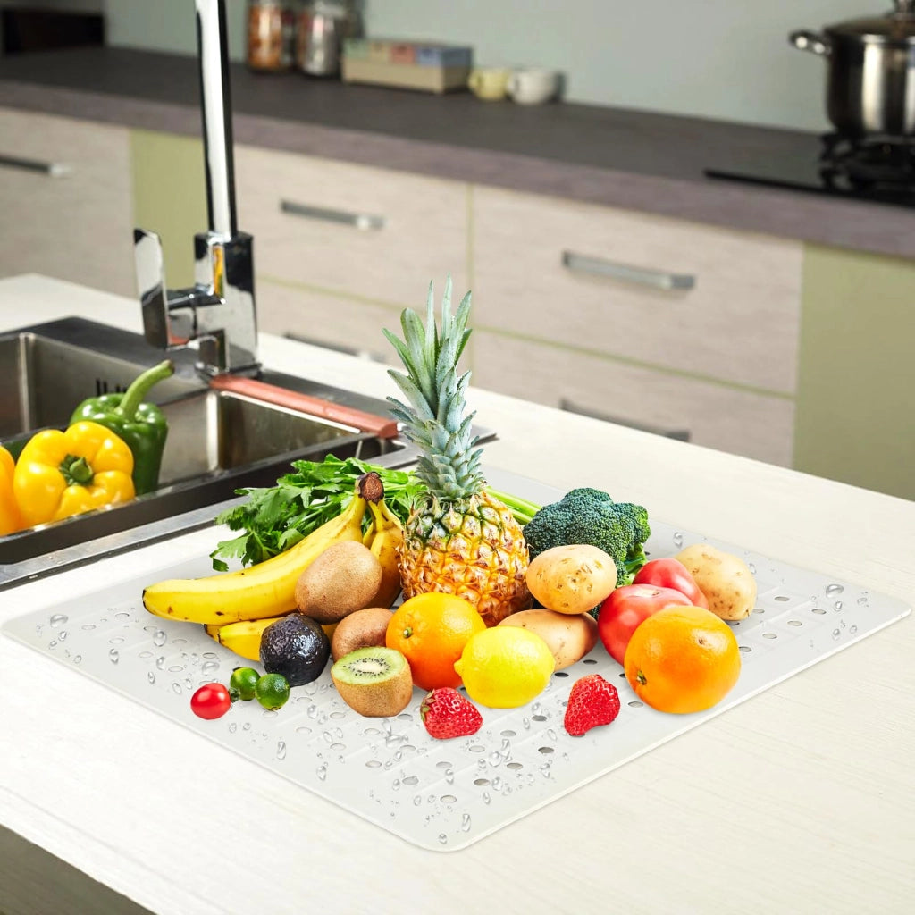 Set di 2 protezioni per lavello, dimensioni 31x26 cm, in gomma, antiscivolo