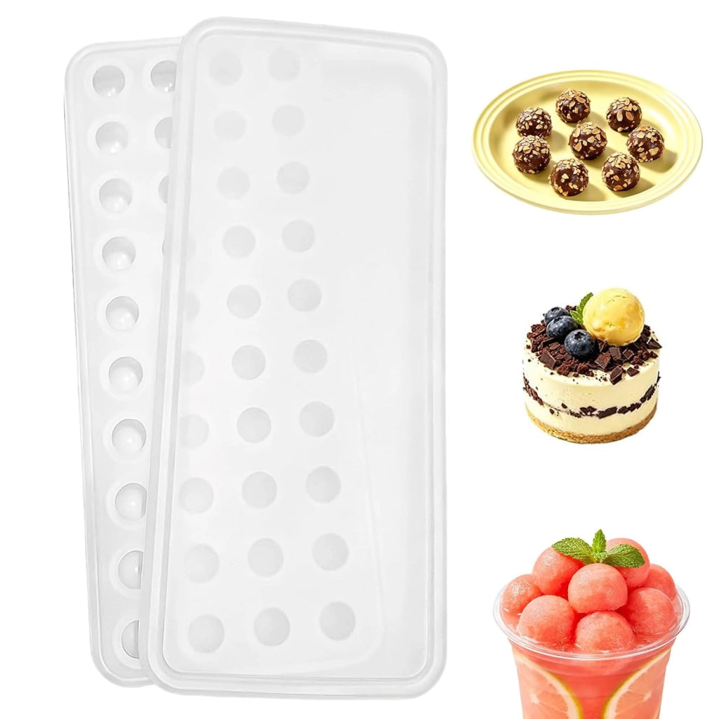 Stampo in silicone con 40 cavità di diametro 1,7 cm e coperchio, colore bianco