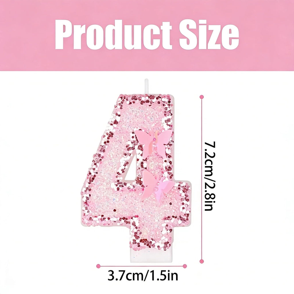 Candeline per torta a forma del numero 4, dimensioni 10x10x2 cm, peso 20 g, candeline decorative