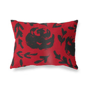 Custodia per cuscino rossa e nera, 45x60 cm, copricuscino decorativo per divano