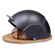 Scatola per il pane in legno, nero/bambù, piccola, rettangolare, impilabile