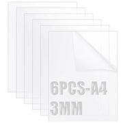 Pannelli in acrilico A4, 6 pezzi, trasparenti, spessore 3 mm, dimensioni 297x210 mm