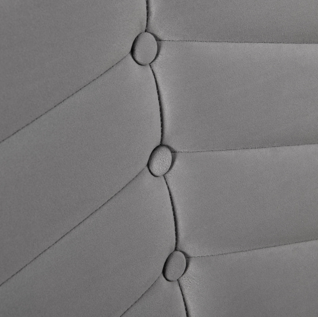 Letto imbottito contenitore 140x200 grigio in velluto con materasso
