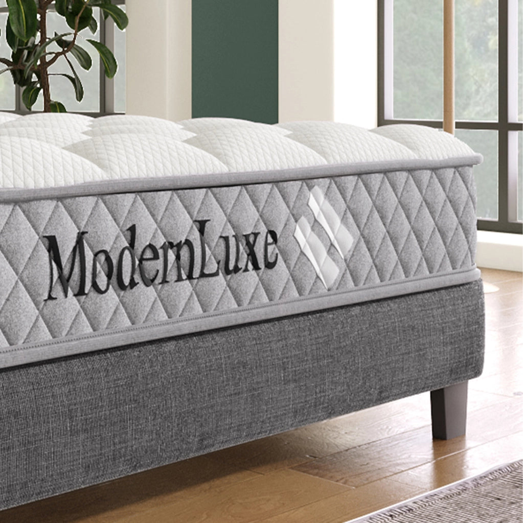 Letto singolo imbottito 90x200 cm con testiera beige in lino, strisce dorate e funzione di ricarica USB Tipo-C, contenitore idraulico incluso