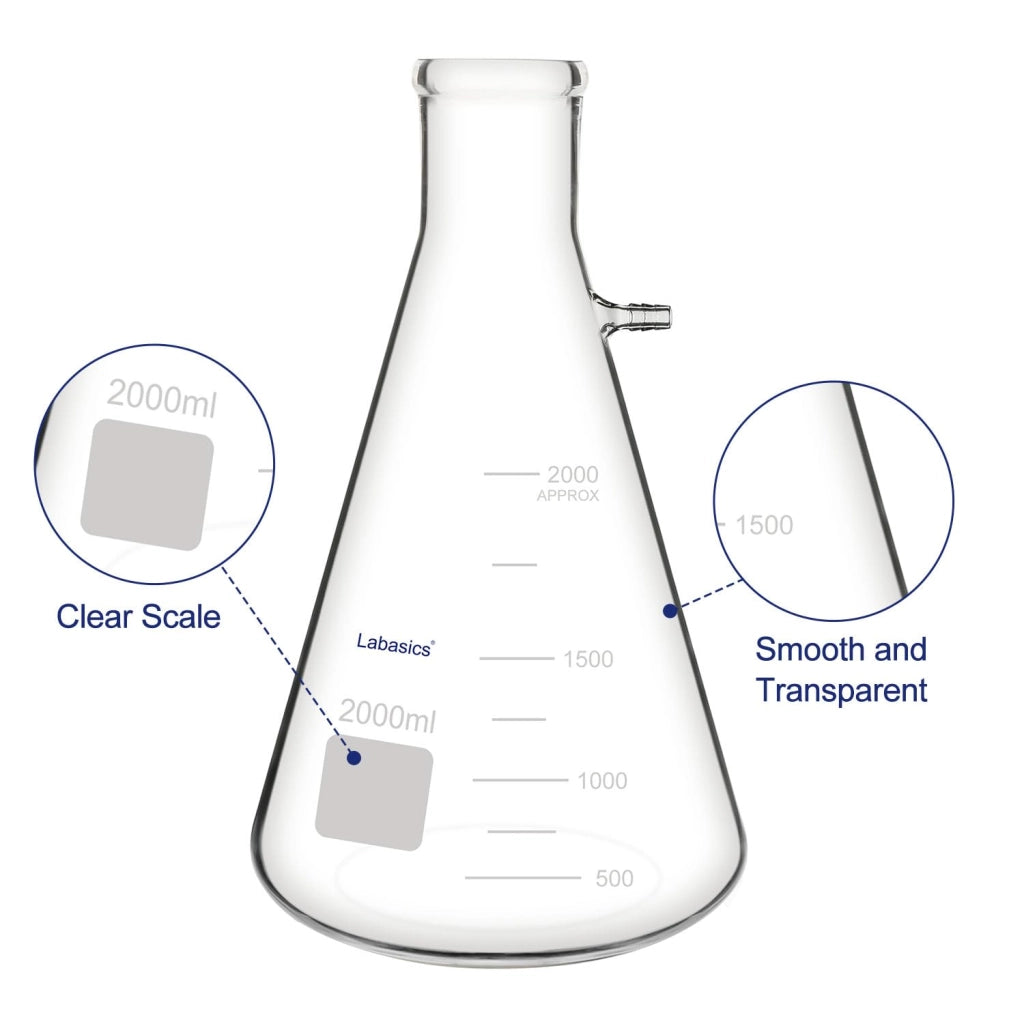 Bottiglia filtrante, in vetro borosilicato, capacità 2000 ml, trasparente
