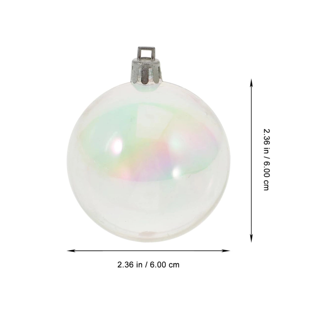 Palla di Natale, trasparente, arcobaleno, 6x6 cm, plastica, multicolore