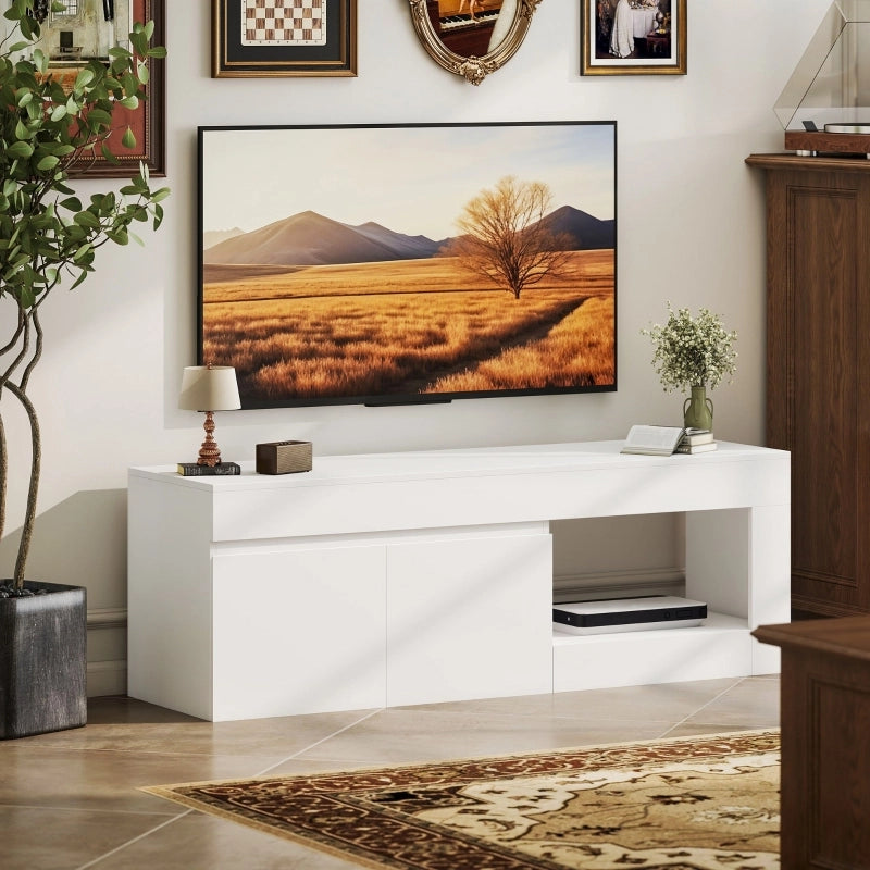 Mobile TV con 2 ante ammortizzate e vano aperto - soggiorno - 140x40x48 cm - bianco