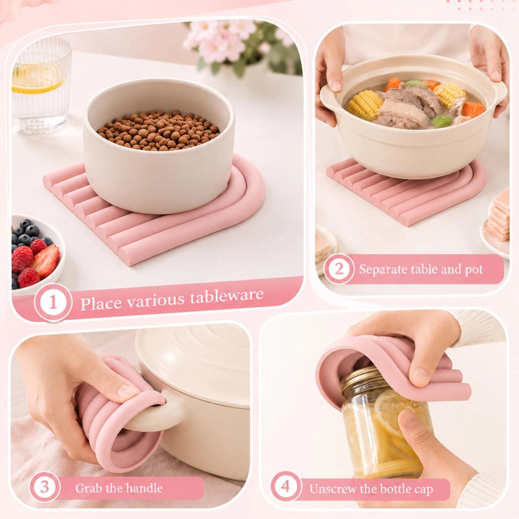 Sottobicchieri in silicone resistenti al calore – confezione da 5 pezzi, 15 cm di diametro, colorati