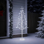 Albero di Natale con luci LED Bianco 18 x 18 x 120 cm Acciaio 42055316