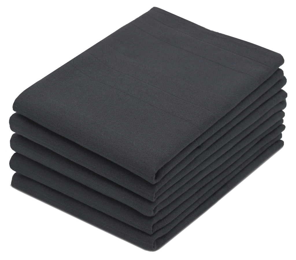 Set di 5 strofinacci, in cotone, 50x70 cm, colore grigio antracite, Oeko-Tex