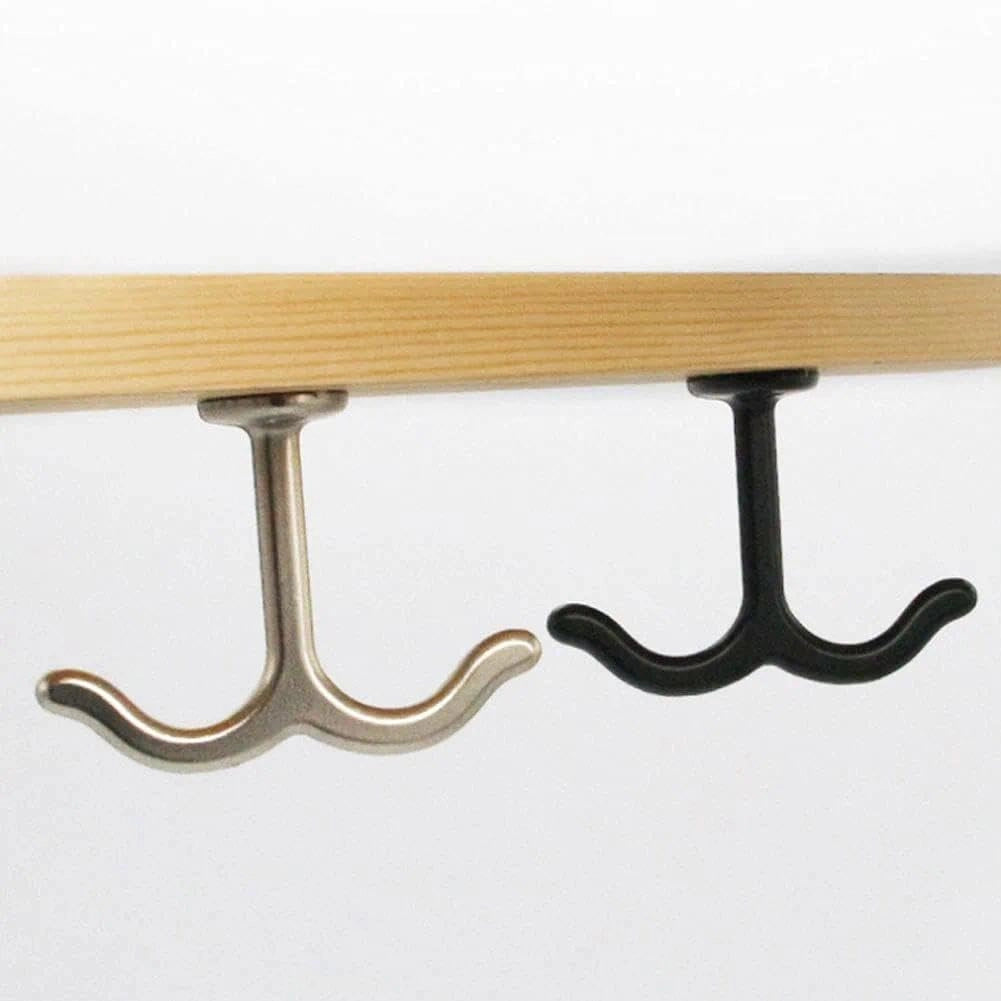 Gancio a soffitto nero, set da 5, a doppia staffa, per ventilatori a soffitto