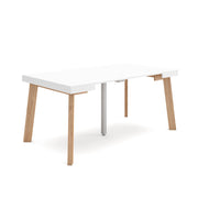 Tavolo da pranzo allungabile, 160 cm, bianco, per 8 persone