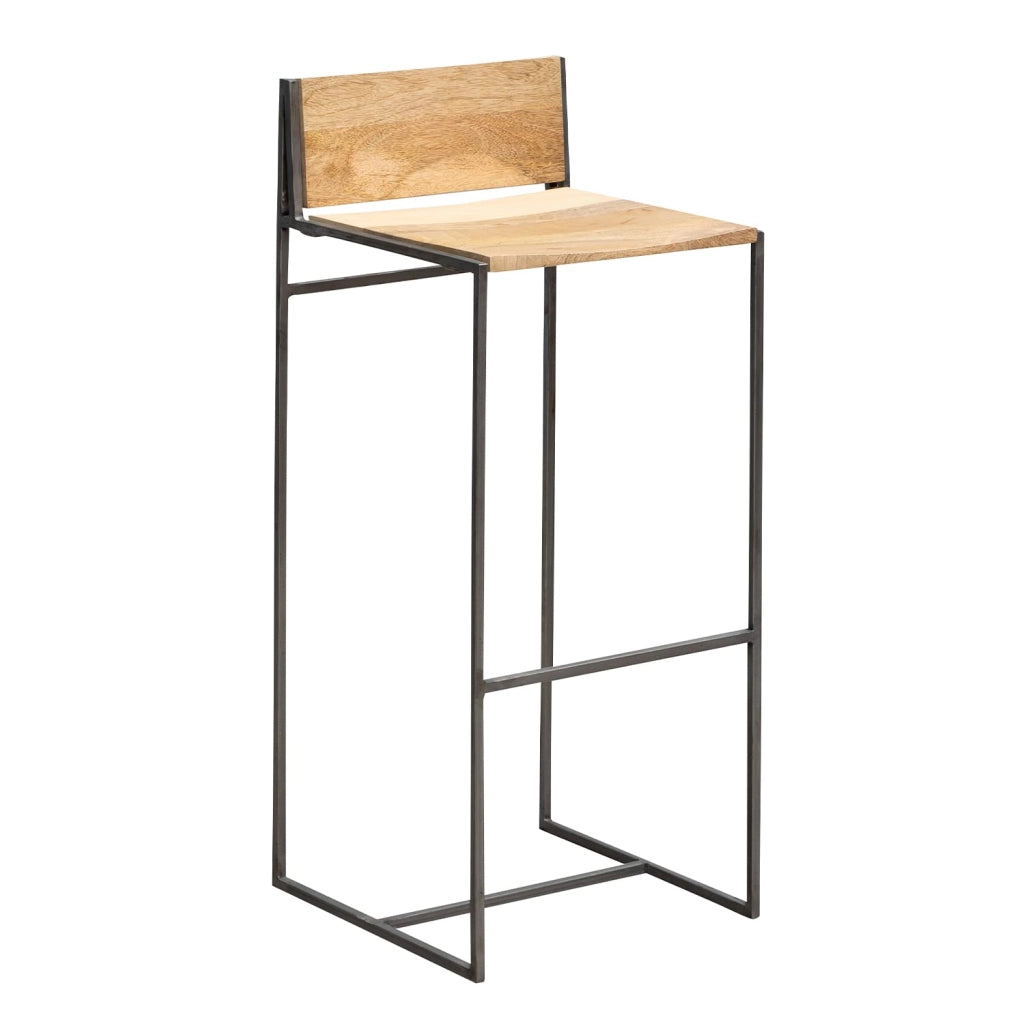 Sgabello Soulid, in legno di mango sbiancato, altezza seduta 74 cm