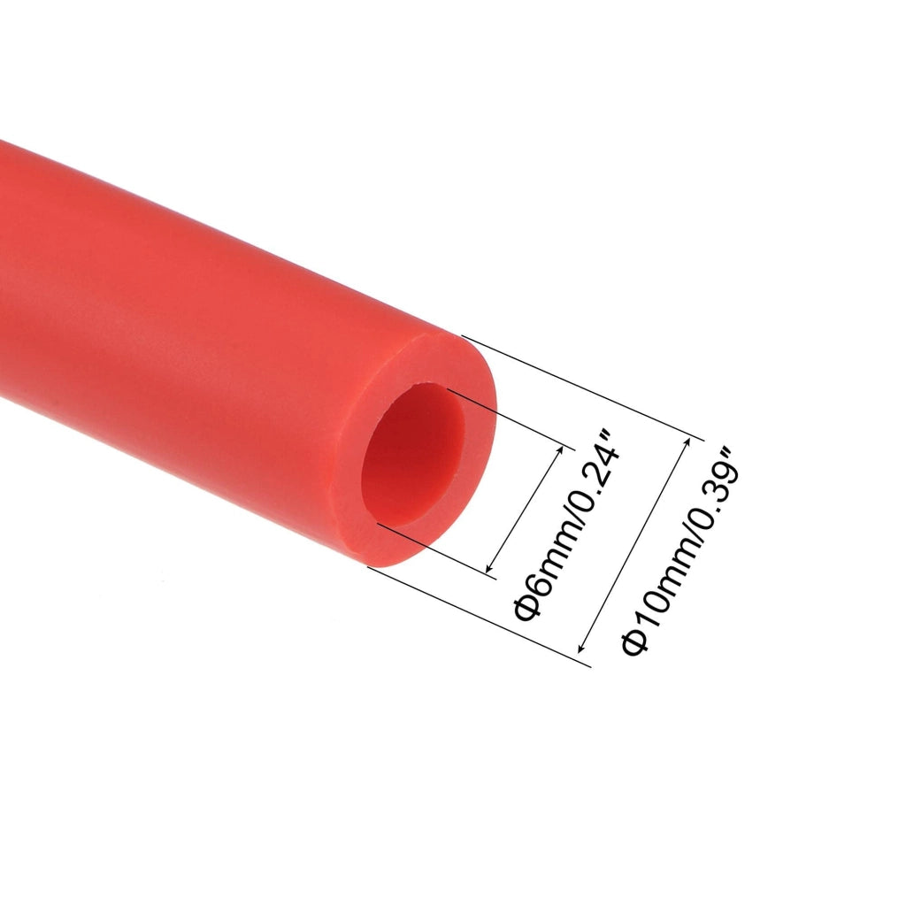 Tubo in gomma, 6x10 mm, 5 metri, rosso, in lattice naturale, elastico