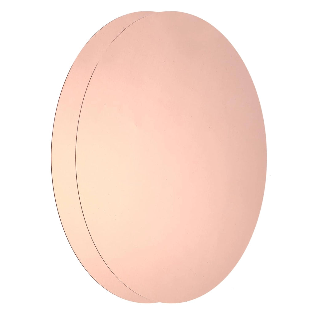 Due lamine di rame rotonde, diametro 200 mm, spessore 0,8 mm, rame di tipo T2