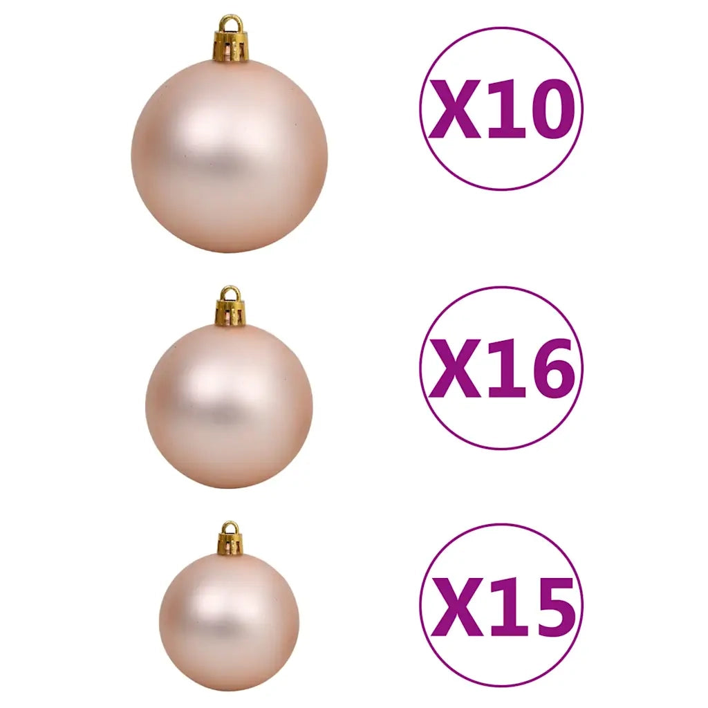 Albero di Natale Artificiale con LED e Set di Palline e Pigne 240 cm 3077619