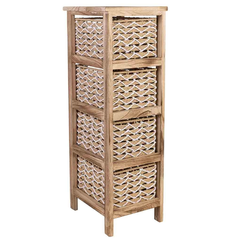 Cassettiera in legno marrone 26x32x81 cm