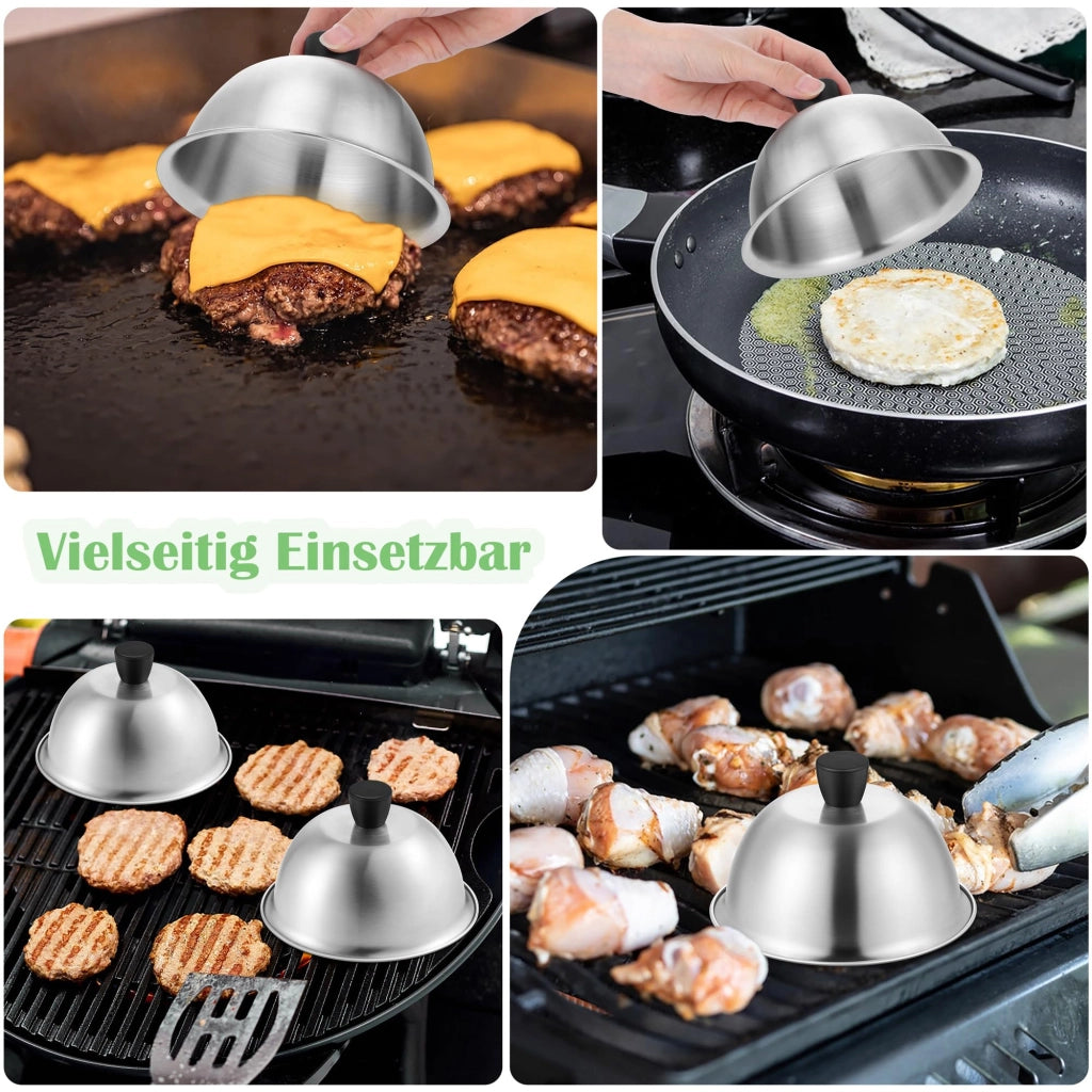 Set di 4 pinze per hamburger, in acciaio inossidabile, dimensioni 15,2 x 9,6 cm, adatte al lavaggio in lavastoviglie