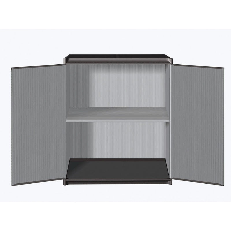 Armadio in resina a 2 ante con ripiano centrale 68 x 39,5 x 85 cm