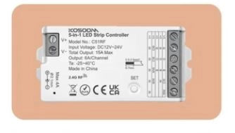 KOSOOM Controller led 5in1 output max 20a monocromatico+rgb+rgbw+cct+rgbcw