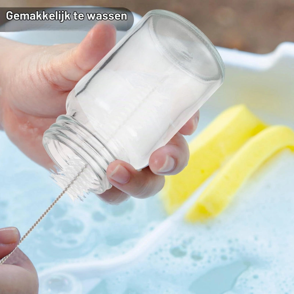 Set da 12 flaconi di vetro da 60 ml con tappo ed etichette, riutilizzabili