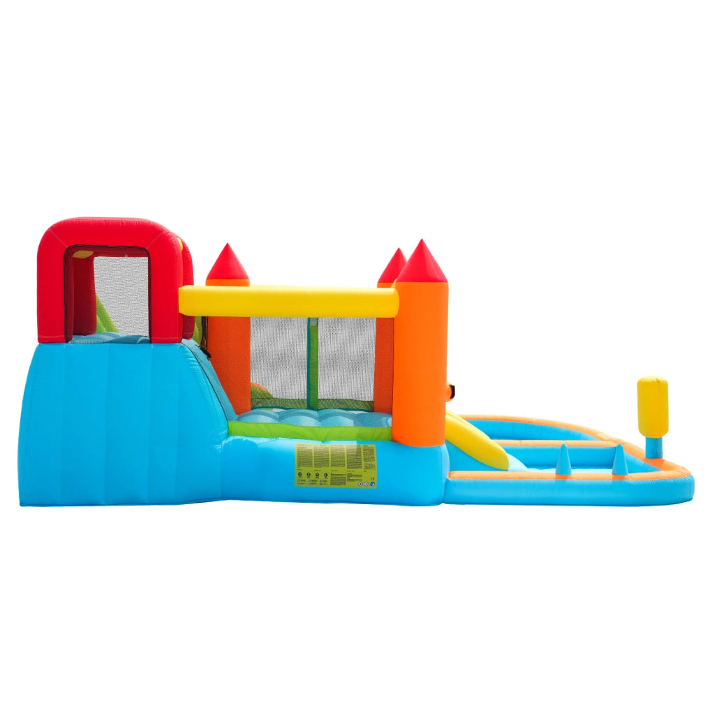 Castello gonfiabile da esterno 460x343x190 cm Oxford multicolore, 2 piscine