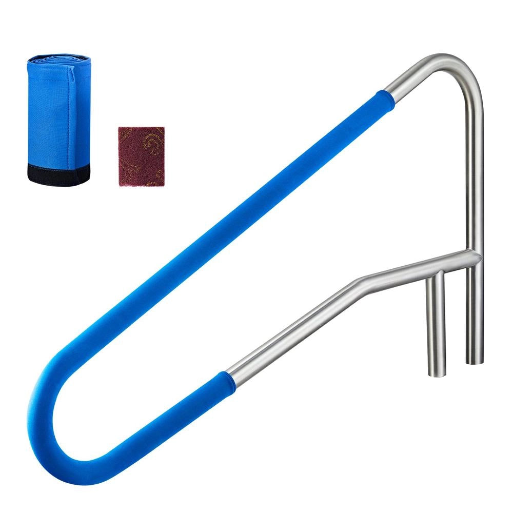 Corrimano per Piscina HXFS-01 137,1 x 81,3 cm in Acciaio Inox 304 Carico 100 kg Robusto e Pratico con Rivestimento Antiscivolo Argento