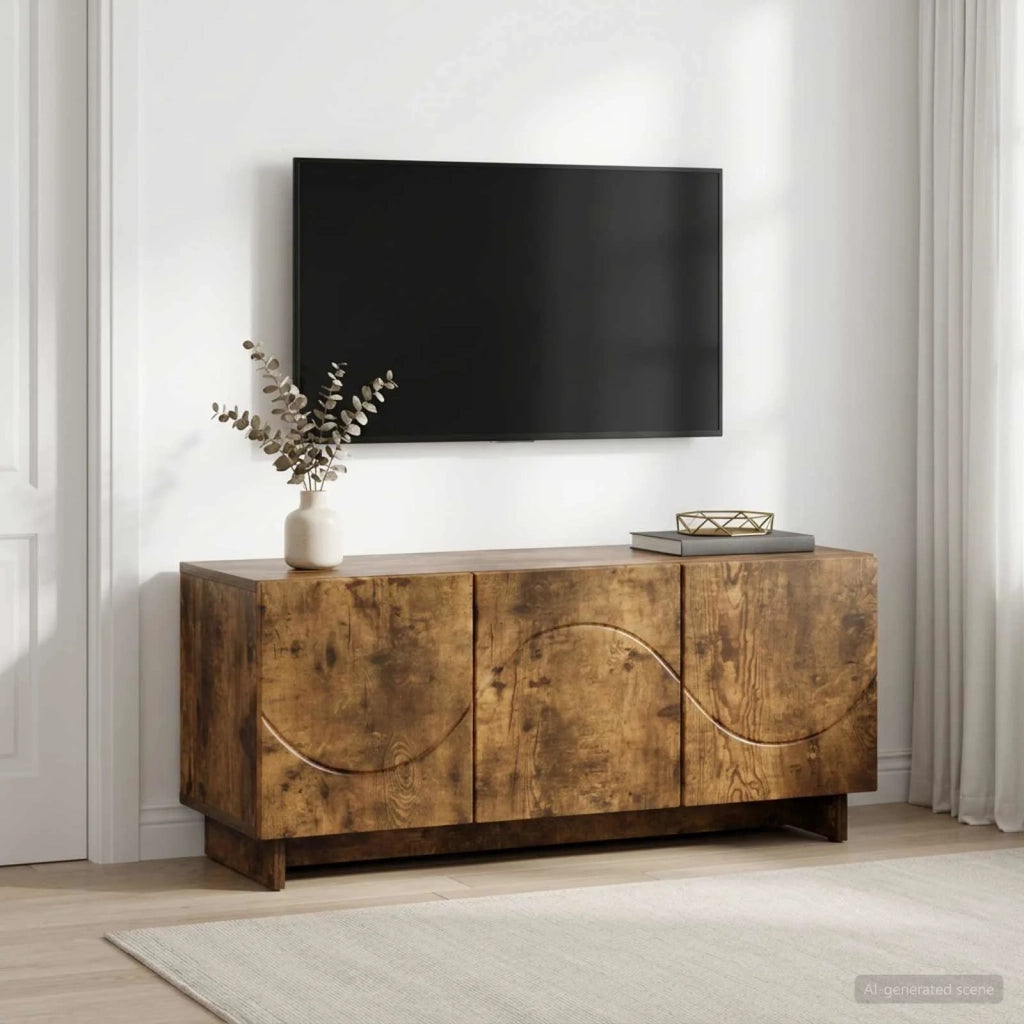 Supporto TV 90 x 34.5 x 40 cm Rovere Fumo Legno ingegnerizzato