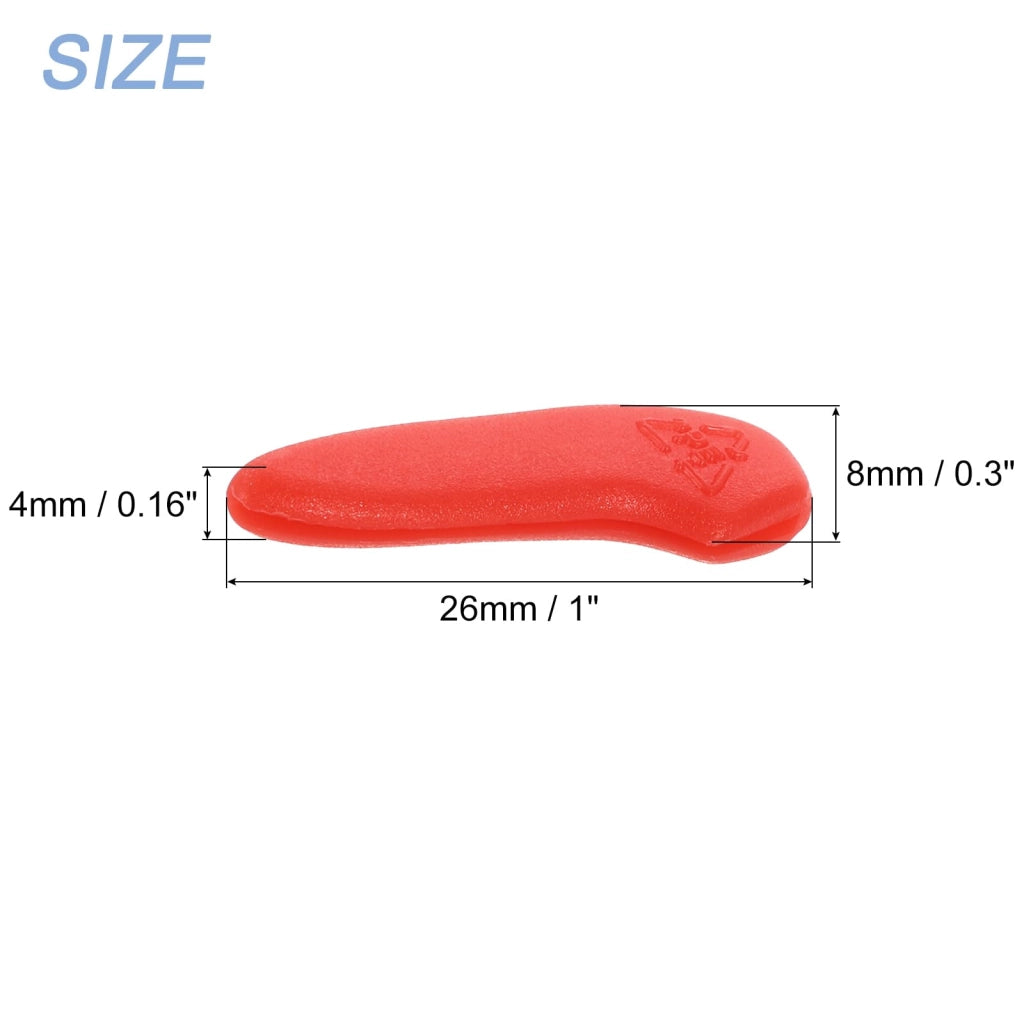 Protezioni per punte di coltelli, 100 pezzi, plastica, rosse, 26x8x4 mm